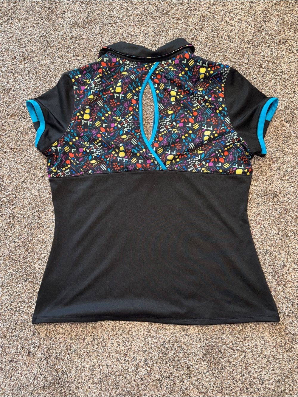 Nancy Lopez Golf DeLux Dry Keyhole Back Zip Front Short Sleeve Women’s Medium